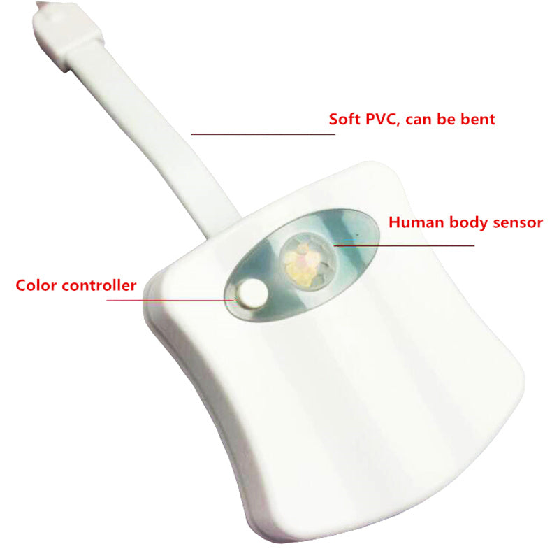 Motion Sensor Toilet Night Light – 16-Color LED with Auto Induction for Smart Bathroom Glow