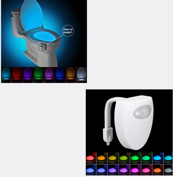 Motion Sensor Toilet Night Light – 16-Color LED with Auto Induction for Smart Bathroom Glow