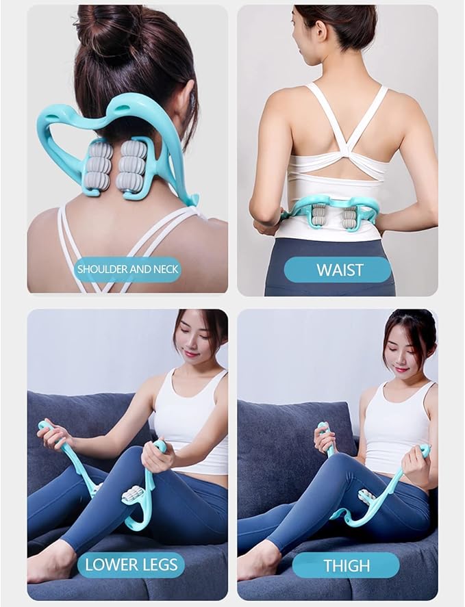 6-Ball Deep Tissue Roller Massager – Ergonomic Manual Neck & Body Tool