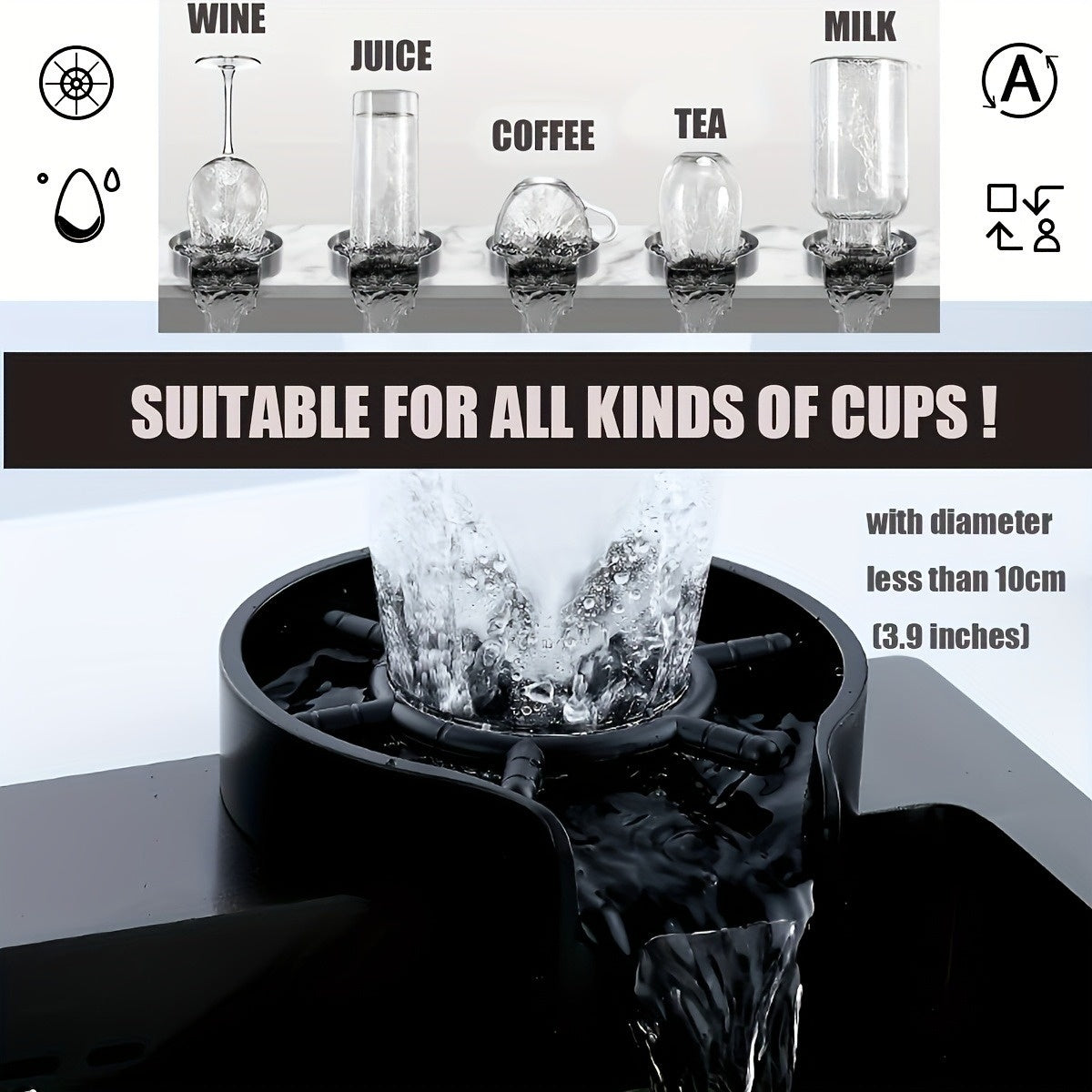 SmartPress Cup Rinser – Fast, Spotless Cleaning in Seconds