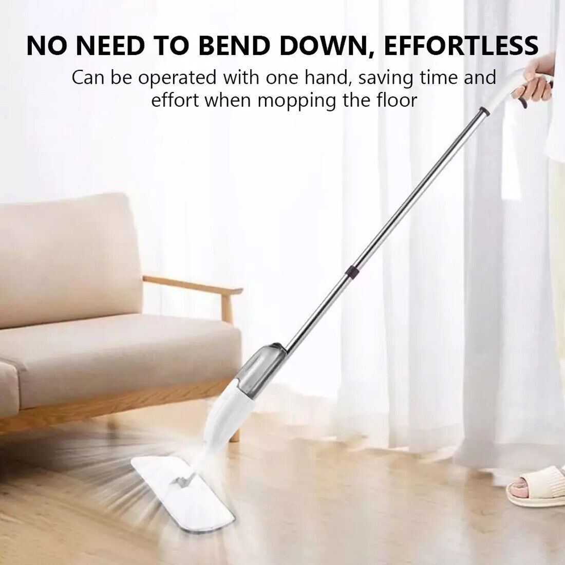 360° Rotating Spray Mop –Effortless Cleaning with Refillable Water Tank