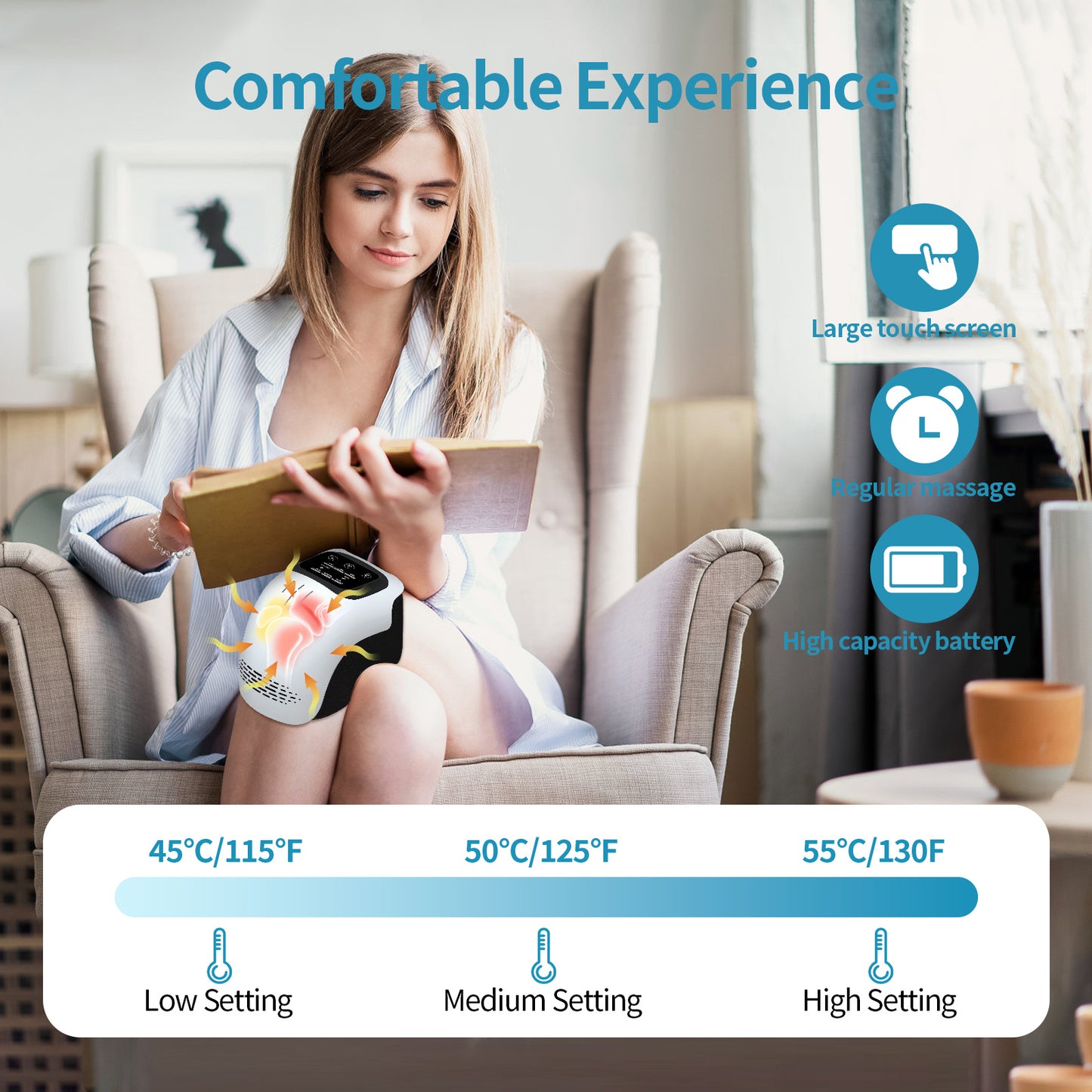 Smart Knee Massager – Heat, Vibration & Air Compression Therapy