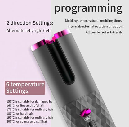 Cordless Rechargeable Hair Curler-- Salon Curls Anywhere