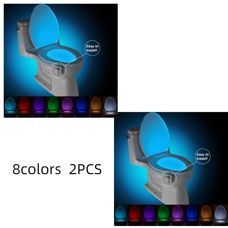 Motion Sensor Toilet Night Light – 16-Color LED with Auto Induction for Smart Bathroom Glow