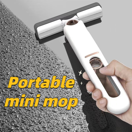 2-in-1 Portable Mini Squeeze Mop – Hands-Free, Super Absorbent Cleaner for Home, Kitchen, Car & Glass