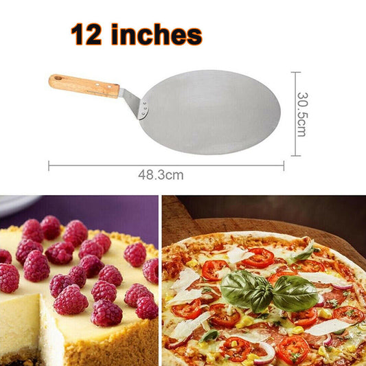 Stainless Steel Pizza Peel – 12” Pizza Paddle for Oven, BBQ & Bakers